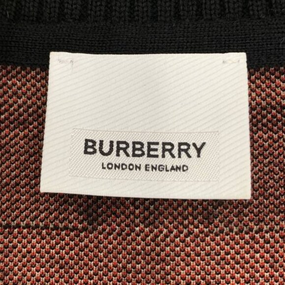 Burberry Black check-pattern wool V-neck cardigan - Picture 5 of 8